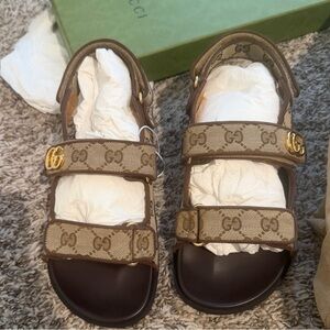 Gucci Brown and Gold Women's Sandals